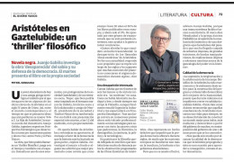 Entrevista a Juanjo Gabiña, autor del libro 346 A.C. LA HIJA DE ARISTÓTELES, en EL DIARIO VASCO