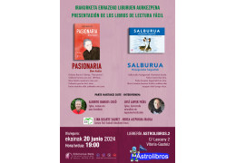 Presentación de los libros "SALBURUA. HEZEGUNEKO HEGAZTIAK" y "PASIONARIA. BERE BIZITZA" en la Librería ASTROLIBROS.2 de Vitoria-Gasteiz