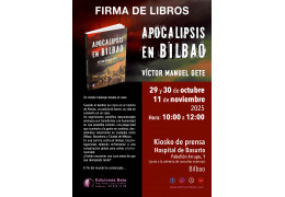 FIRMA DE EJEMPLARES DEL LIBRO "APOCALIPSIS EN BILBAO" EN EL KIOSCO DE PRENSA DEL HOSPITAL DE BASURTO DE BILBAO