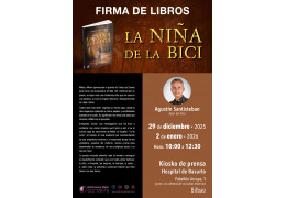 FIRMA DE EJEMPLARES DEL LIBRO "LA NIÑA DE LA BICI" EN EL KIOSCO DE PRENSA DEL HOSPITAL DE BASURTO DE BILBAO