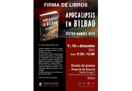 FIRMA DE EJEMPLARES DEL LIBRO "APOCALIPSIS EN BILBAO" EN EL KIOSCO DE PRENSA DEL HOSPITAL DE BASURTO DE BILBAO