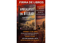 FIRMA DE EJEMPLARES DEL LIBRO "APOCALIPSIS EN BILBAO" EN EL KIOSCO DE PRENSA DEL HOSPITAL DE BASURTO DE BILBAO