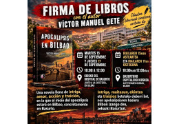 FIRMA DE EJEMPLARES DEL LIBRO "APOCALIPSIS EN BILBAO" EN EL KIOSCO DE PRENSA DEL HOSPITAL DE BASURTO DE BILBAO