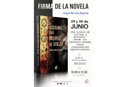 FIRMA DE EJEMPLARES DEL LIBRO "EL ASESINO QUE MURIÓ DE VIEJO" EN EL KIOSCO DE PRENSA DEL HOSPITAL DE BASURTO DE BILBAO
