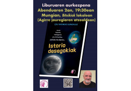 Presentación del libro "ISTORIO DESEGOKIAK" en los locales de "Bitxikiak" de Mungia (Bizkaia)